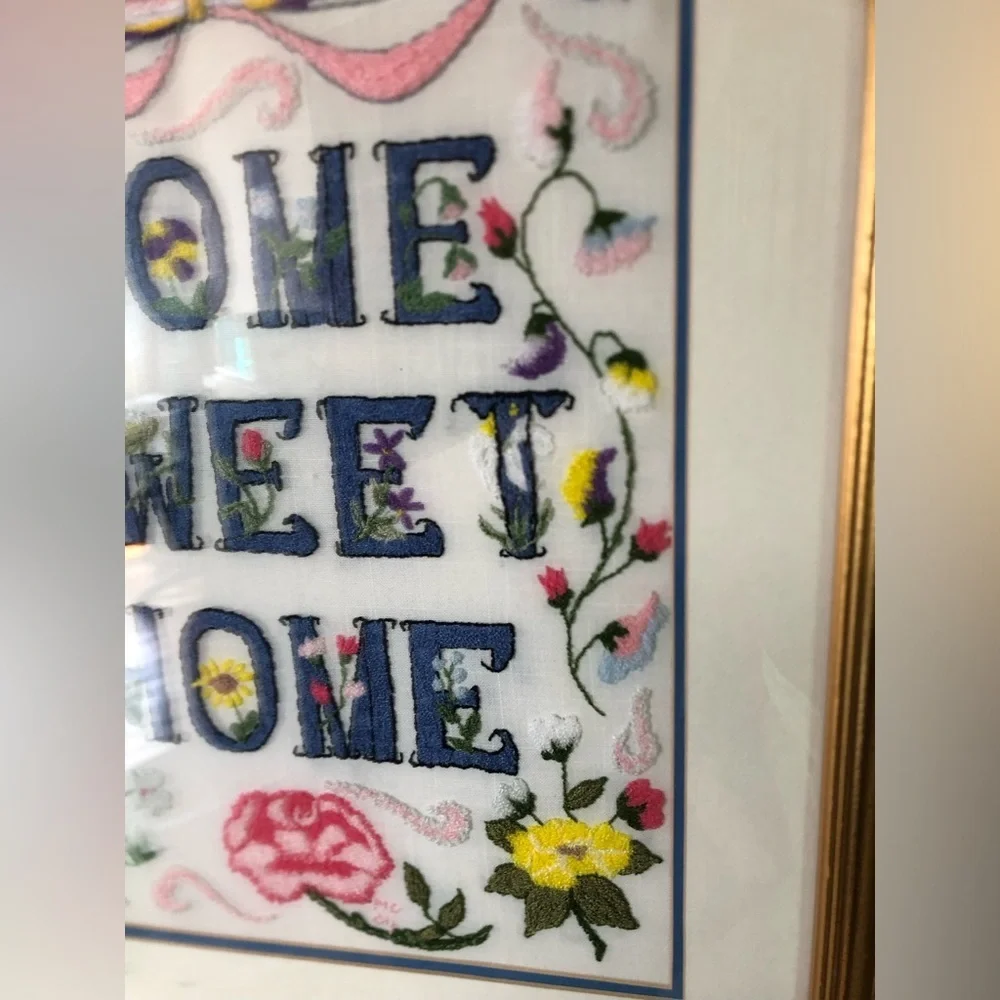 Embroidered 'Home Sweet Home' Framed Art - Picture 7 of 16